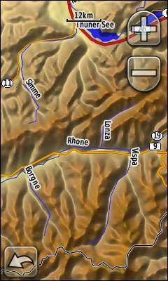 GARMIN Oregon 400t Grundkarte, Beispiel Wallis, Schweiz