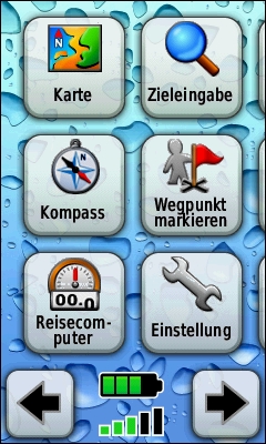 GARMIN Oregon 400t Hauptmenu (1 von 4)