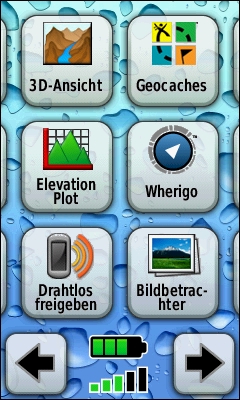 GARMIN Oregon 400t Hauptmenu (2 von 4)