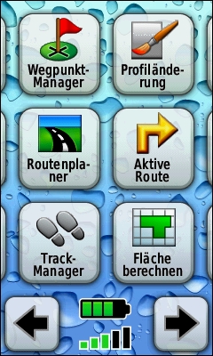 GARMIN Oregon 400t Hauptmenu (3 von 4)