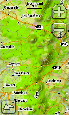 GARMIN Oregon 450t topografische Europakarte, Beispiel Frankreich