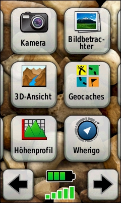 GARMIN Oregon 550t Hauptmenu (2 von 5)