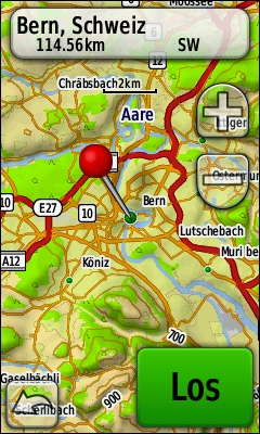 GARMIN Oregon 550t topografische Europakarte, Beispiel Stadt Bern, Schweiz