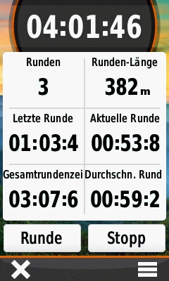 GARMIN Oregon 600-Serie - Stoppuhr