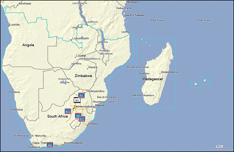 GARMIN Overlander - City Navigator suedliches Afrika: Abdeckung