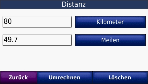 GARMIN Zumo 660 - Einheitenrechner